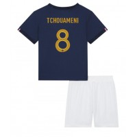 Maglie da calcio Francia Aurelien Tchouameni #8 Prima Maglia Bambino Mondiali 2022 Manica Corta (+ Pantaloni corti)